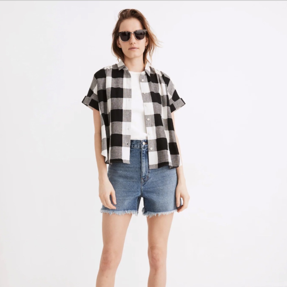 Madewell Linen-Cotton Hilltop Shirt in Buffalo Check